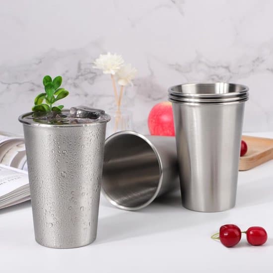 5 stk. 350 ml stabelbare drikkekopper i rustfrit stål