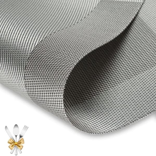 6-delt dækkeserviet sæt, skridsikkert og vaskbart PVC-materiale.