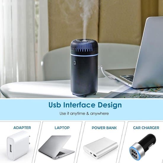 Lämplig för bildiffusor luftfuktare 100 ml aromaterapi mini bärbar LED svart