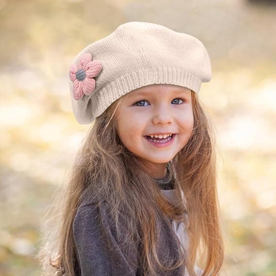 Babyhue Efterår Vinter Strikket Baret - Beige