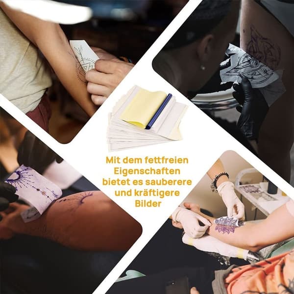 Tatuering överföringspapper - 25 ark A4 karbonpapper, stencilpapper, masterpapper, termiskt stencilpapper med pro-bläck