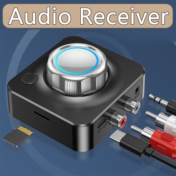 Bluetooth 5.0 Audio Receiver Bar Trådløs Stereo Adapter 3.5mm AUX RCA Kabel