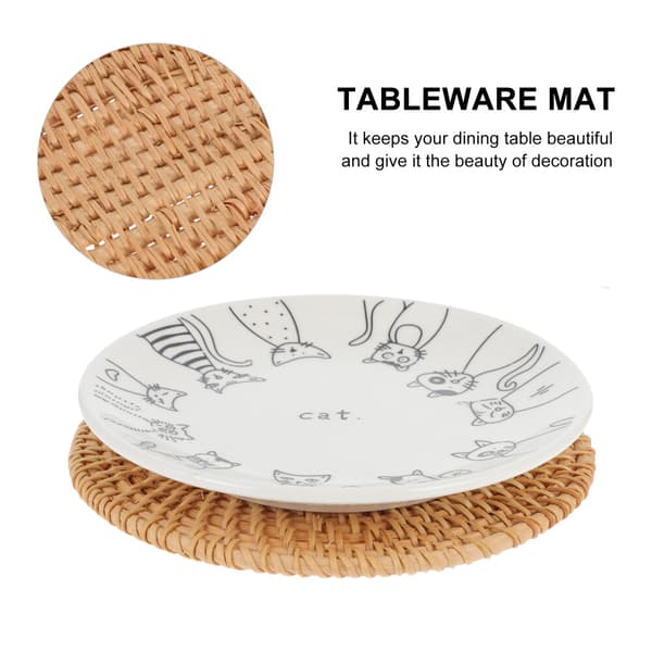 Spisebordsdekoration Vævede Coasters Isolerede Te Dekorative Tekopmåtte