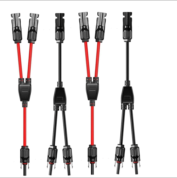 Par af solcellekabel Y-splitter – 6 mm² solpanel Y-forbindelse, MMF & FFM-forbindelse til solcelleanlæg