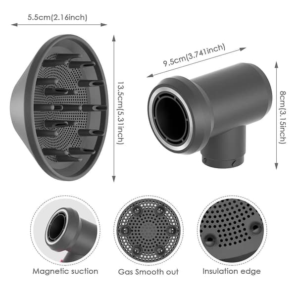 Kompatibel med Dyson stylist krøllejernsskifter + diffuserdyse