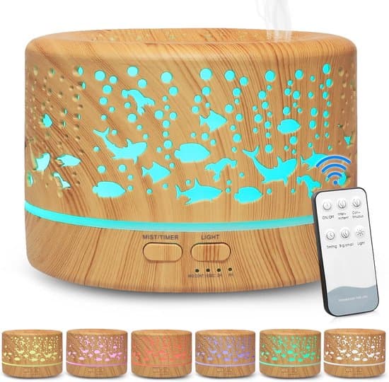 Ultralyd Aroma Diffuser 700 ml - Timer, 7 Farver LED til Hjem, Kontor og Yoga