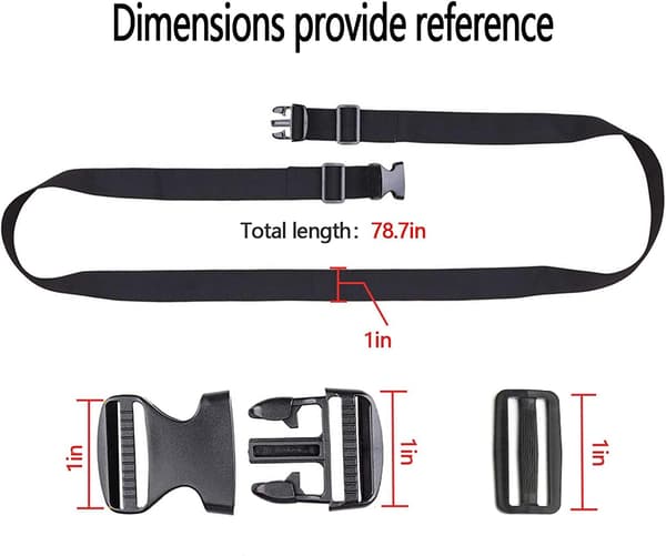 2-pak golfvogn-/trolley-/taskestropper, webbing-fastgørelser, quick release-spænder, soveposestropper, justerbare holdbare bagage-/håndtaskestropper