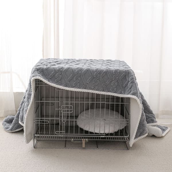Vandtæt og vaskbart dobbeltsidet blødt sofabetræk til hunde (grå, størrelse M, 100x75cm).