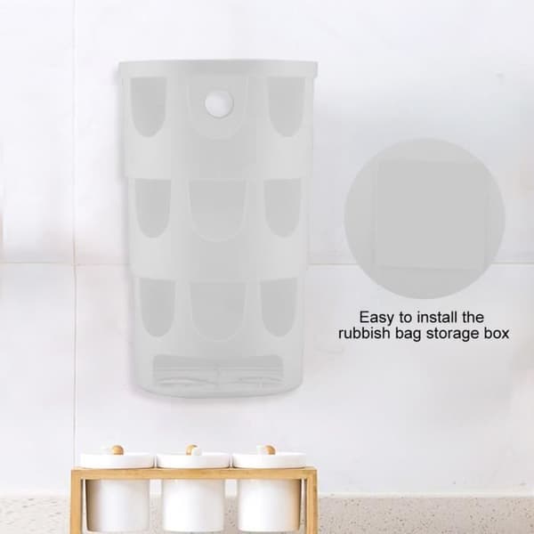 Väggmonterad förvaringslåda för soppåsar i plast, lämplig för kök, sovrum och badrum (vit).