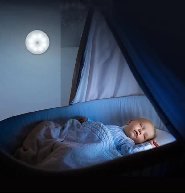 2-pak trådløse LED-natlamper med bevægelsessensor og USB-C-interface - Varm gul