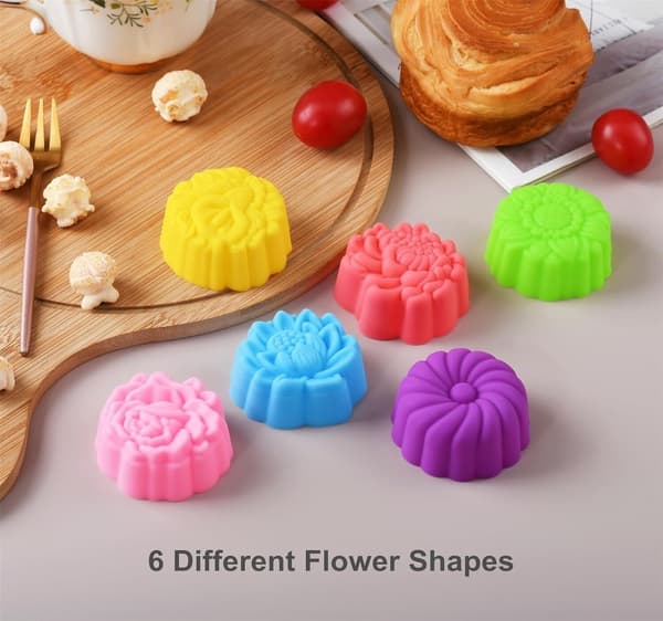 Genanvendelige silikone bageforme 2 tommer mini størrelse cupcakeforme tilfældig