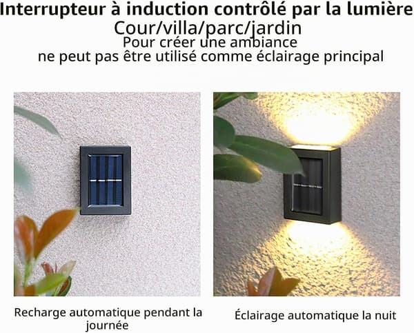 4 Solar Udendørs Havelamper, Udendørs Solcellelamper med Varmt Hvidt Lys