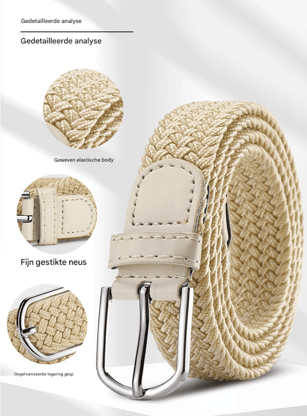 Grått mode elastiskt flätat bälte unisex dekorativt 107x2.5cm