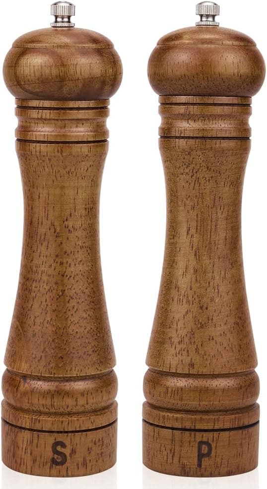 2-pak manuel peber- og saltkværnsæt i rustfrit stål (22 cm).