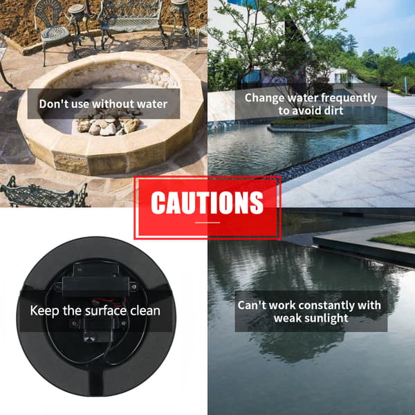 Fuglebad Flydende Solfontænepumpe Vandpanel Strøm Pool Have Dam Sæt 16cm Solfontæne LED Sæt