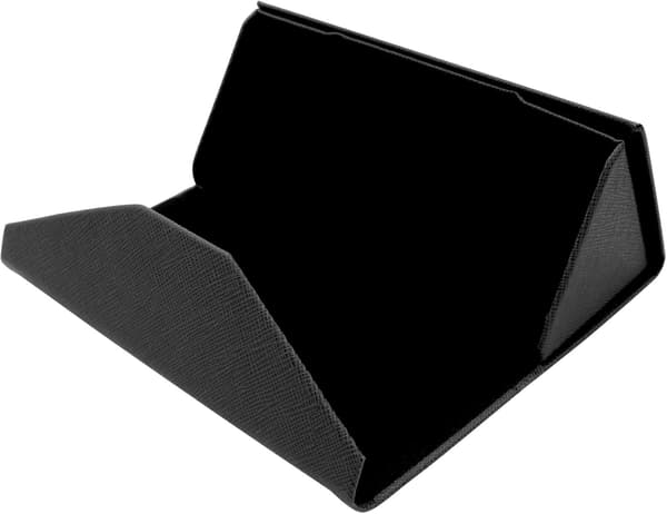 Vikbart solglasögonfodral, styv triangelbox med magnetisk stängning och innerfoder, unisex.