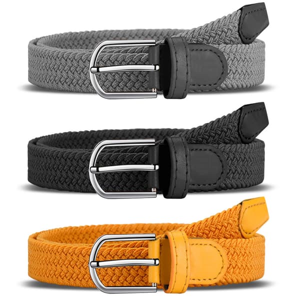 Grått mode elastiskt flätat bälte unisex dekorativt 107x2.5cm