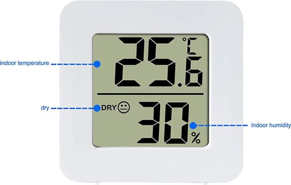 5-delad rumstermometer, digital rumstermometer, LCD smart hygrometer