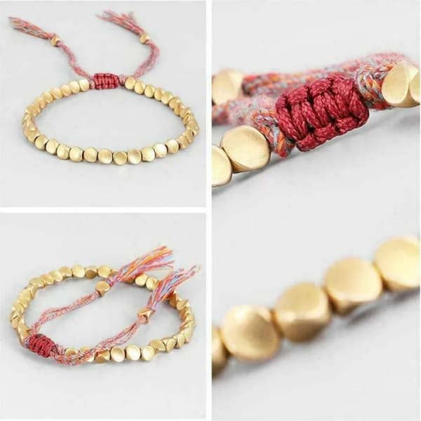 Tibetanskt buddhistiskt flätat koppararmband