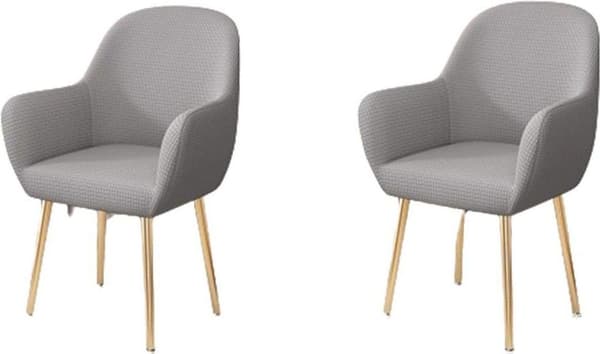 Stolsöverdrag med armstöd, ljusgrå, 2-pack