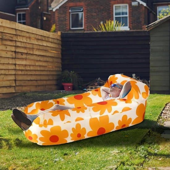 Oppustelig sofa til camping, bærbar luftsofa strandstol - Vandtæt oppustelig lang pool til poolpark