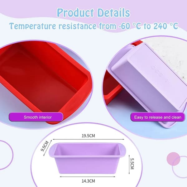 Brödform i silikon, non-stick, 4-pack - Rosta formar för kakor och bröd