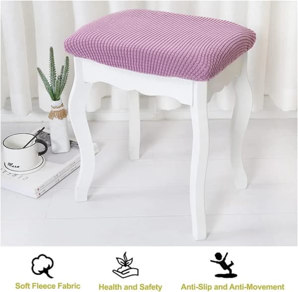 Rund pallöverdrag, 30-40 cm i diameter, elastiskt, tvättbart, lättskött, mjukt och hållbart (1 stycke, lila).