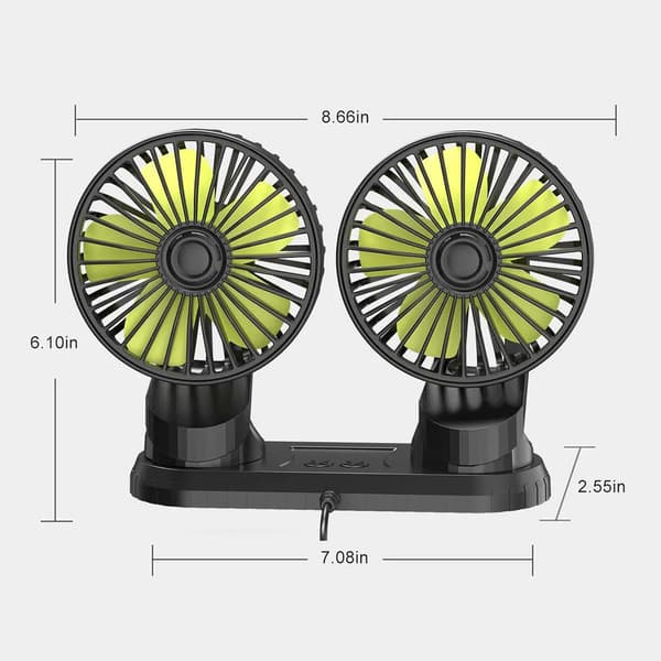 Bilventilator, miniventilator, 5V USB-ventilator, 3-trins ventilator, 360-graders rotation