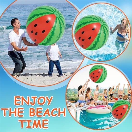 Pool - Armpuffar - Poolleksaker - Strandboll - Vattenmelon - 75 cm - Med fotpump