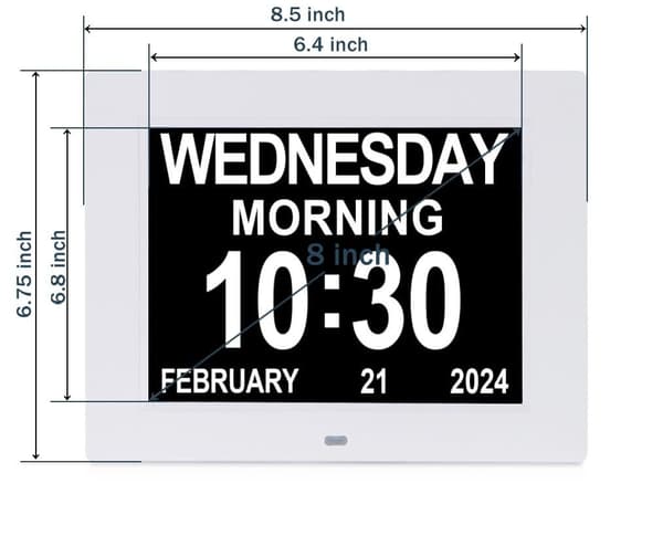 Demensklocka Stor Digital Kalender Seniorer Datum