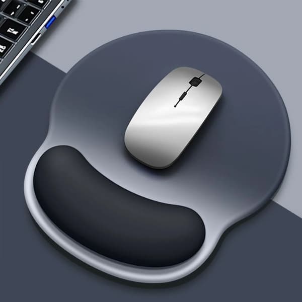 Ergonomiskt utformat handledsstöd i svart gradientgel för bärbar dator (svart).