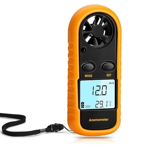 Håndholdt digital LCD-anemometer og vindhastighedstermometer til drageflyvning, fiskeri og surfing