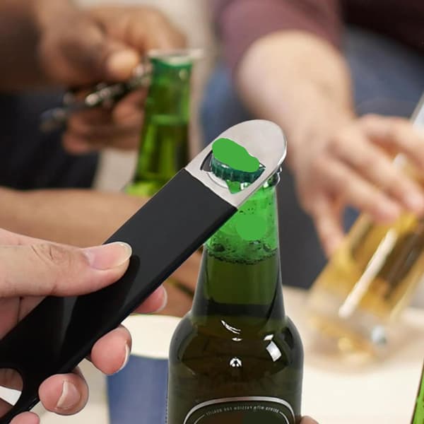 5-delt bærbart flaske- og dåseåbnersæt i rustfrit stål til køkken og bar (sort)