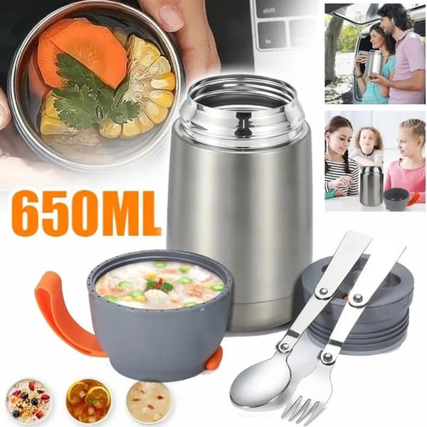 650 ml SS isoleret madkasse/suppekasse