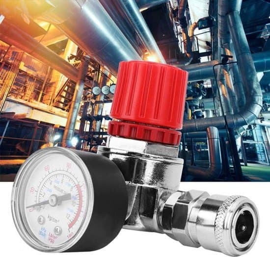 Kompressor lufttrycksregulator med tryckmätare och strömbrytare - precision zinklegering