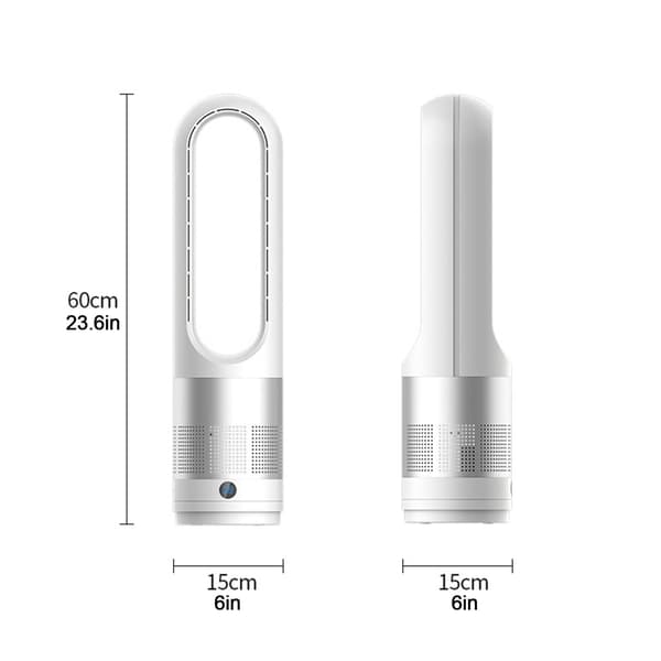 Intelligent bladeless ventilator med 8 hastighedsindstillinger, 8-timers timer, LED-display, 80° lydløs oscillation.