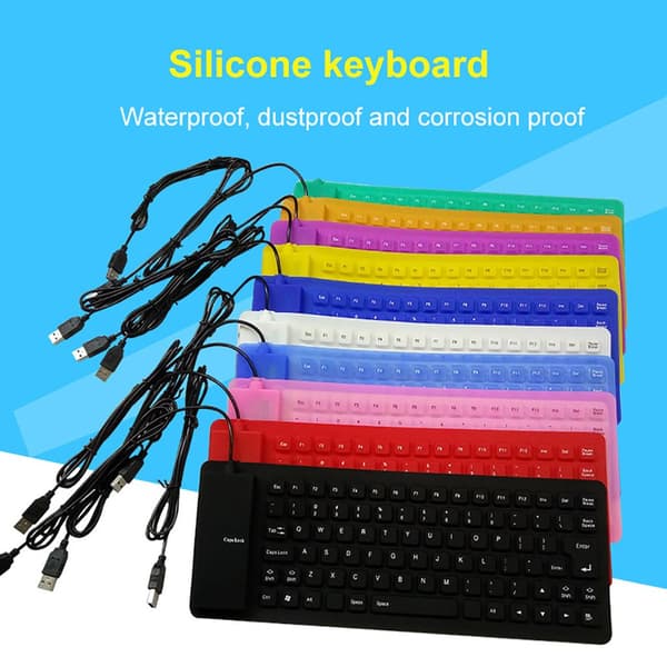 85-tastet USB-kabel. WP foldbart tastatur, egnet til PC, bærbar computer og tablet - sort
