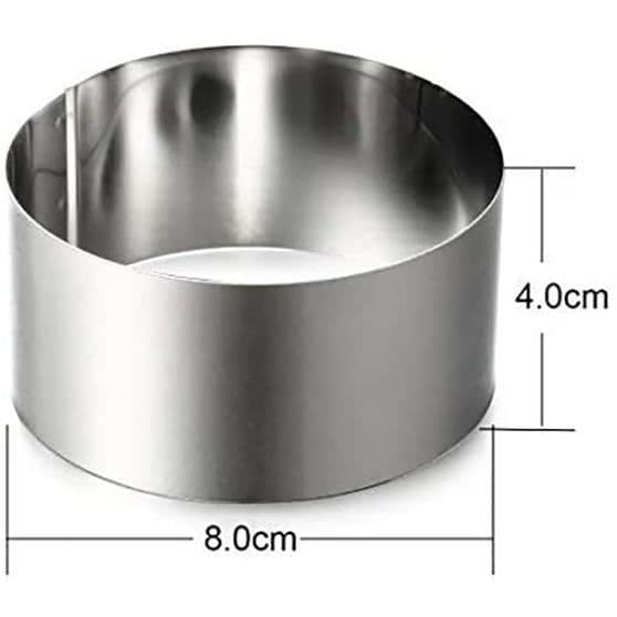 Kakform - Rostfritt stål - Bakring - 8cm - Förpackning med 6 - Tål maskindisk