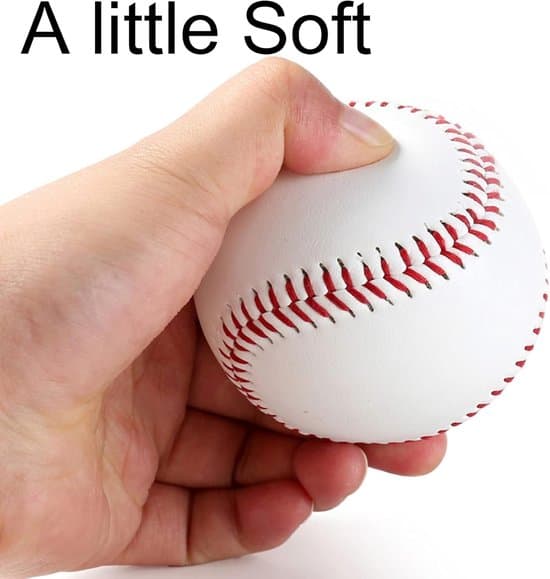 To blanke standardbaseballbolde, 7,2 cm læderindpakkede træningsbaseballbolde til konkurrencespil, pitching