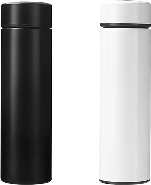 500 ml termosflaskor (2-pack), med temperaturdisplay och LED-pekskärm, termosflaskor i rostfritt stål