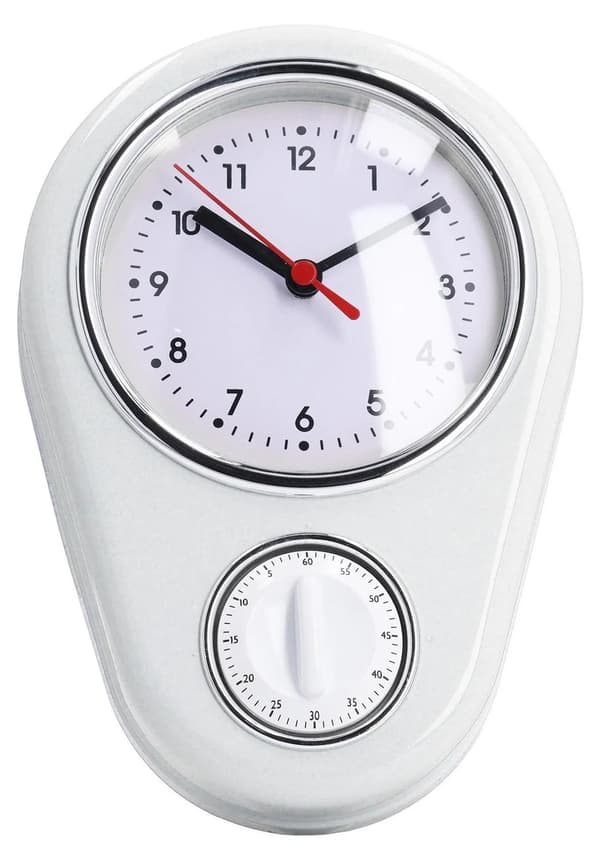 9-tommer køkkentimer vægur, multifunktionel timer - hvid