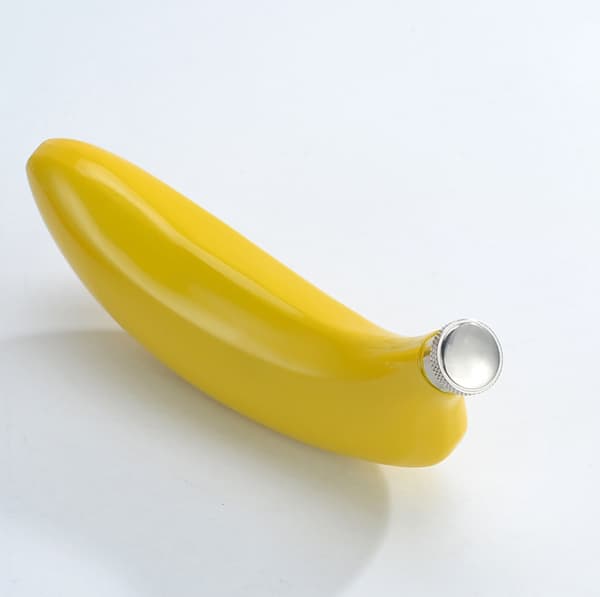 2-pack vinflaskor i rostfritt stål, frukt- och bananformade whiskyflaskor