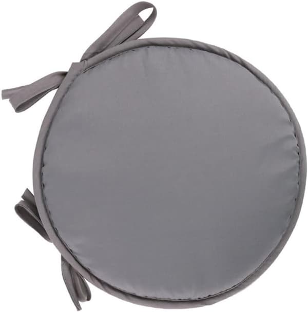 2-pack runda uteplats- och matstolsdynor med remmar (30 cm, ljusgrå)