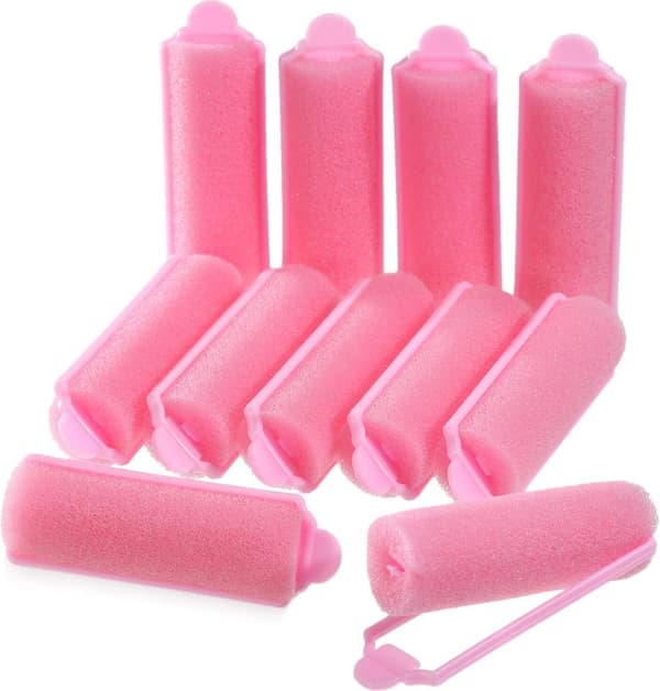 36-pack skumsvamp-hårrullar, elastiska hårrullar, svamphårrullar för hårstyling (rosa)