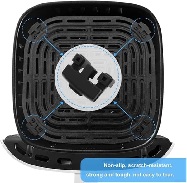 8-pack gummistötfångare för airfryer-bricka