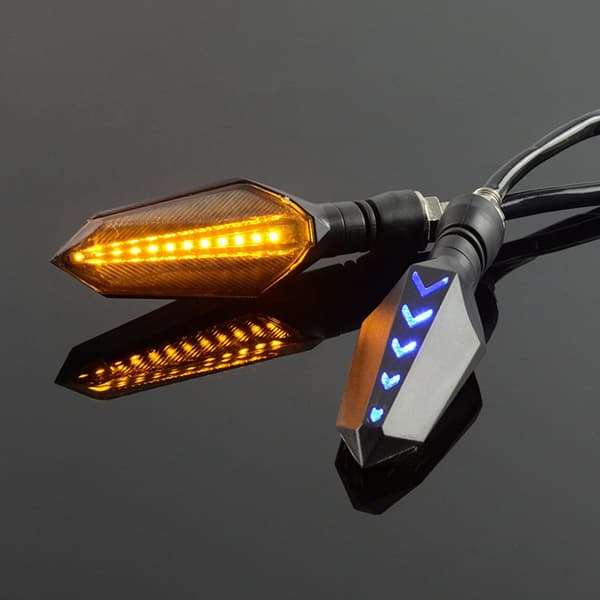 Motorcykel LED-blinkers - gul/blå