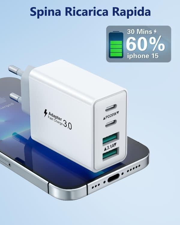 20W 2PD+3USB pikalataava puhelinlaturi