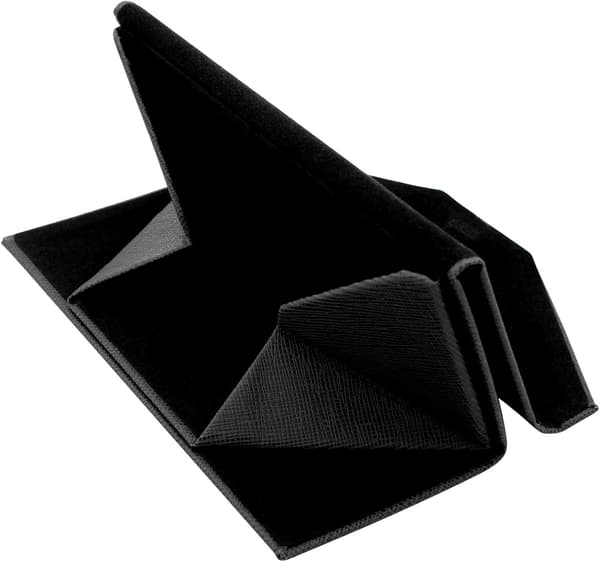 Vikbart solglasögonfodral, styv triangelbox med magnetisk stängning och innerfoder, unisex.