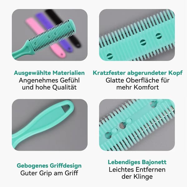 3-delt tilspidset kam sæt, herrefrisørkam, DIY frisør rustfrit stål blade