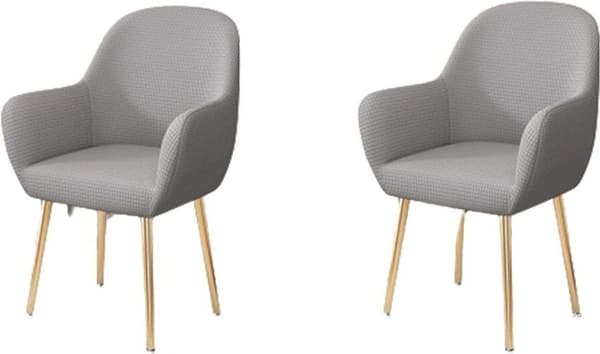 Stolsöverdrag med armstöd, ljusgrå, 2-pack
